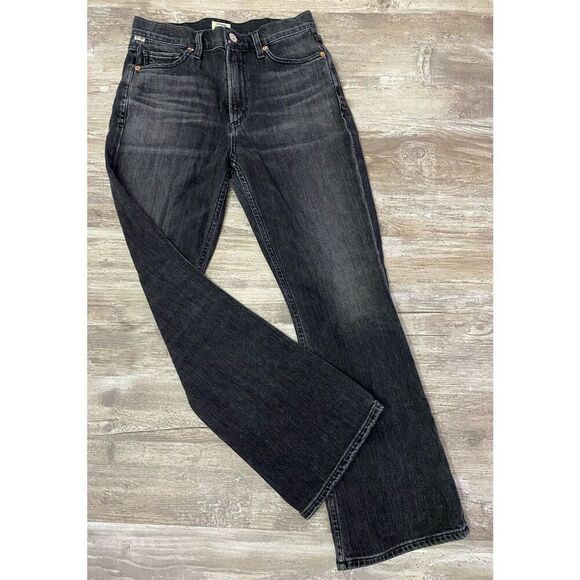 Citizens of Humanity Black Demy Cropped Flare Sz 26 - Picture 1 of 6